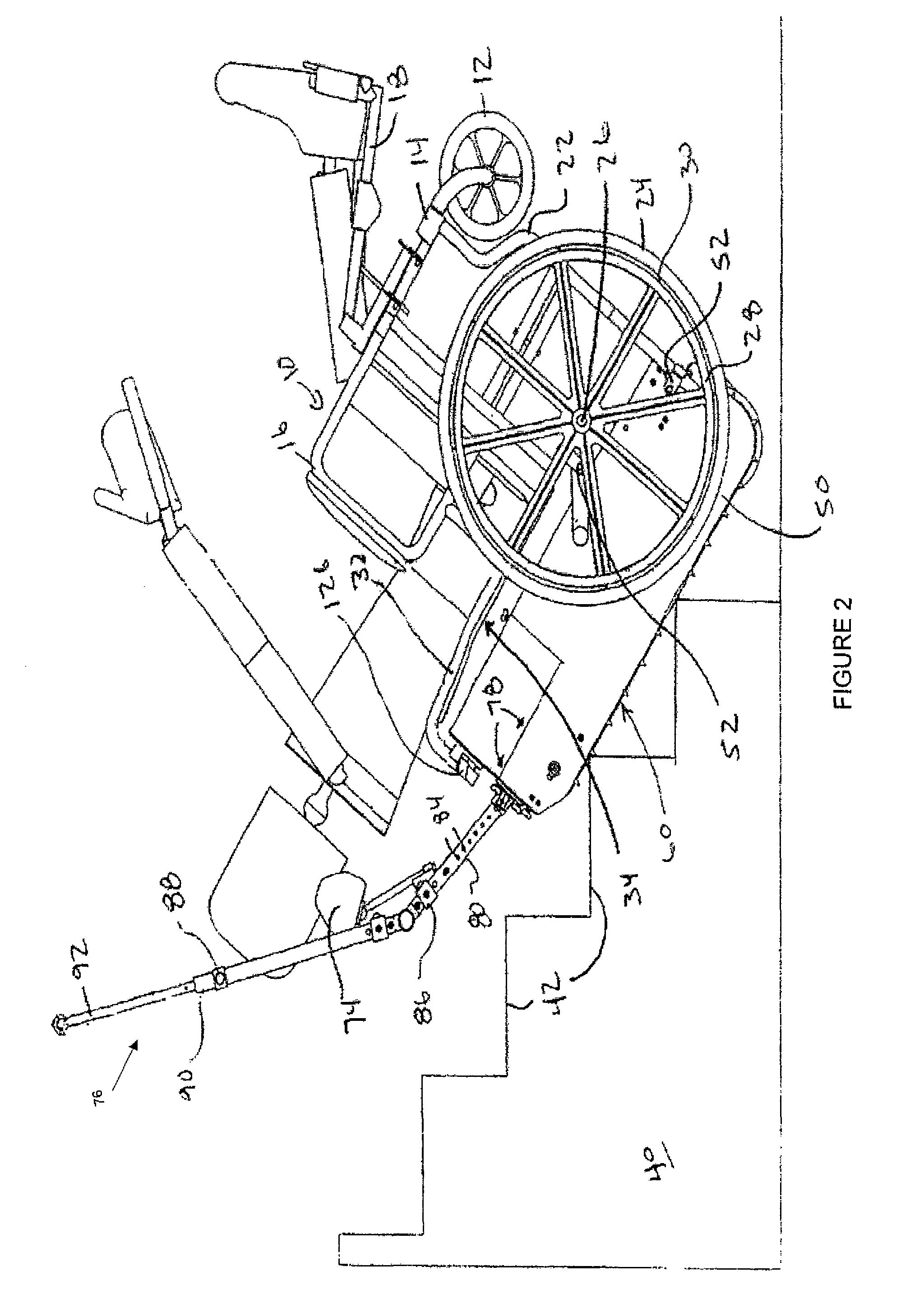 Wheelchair stair assist apparatus