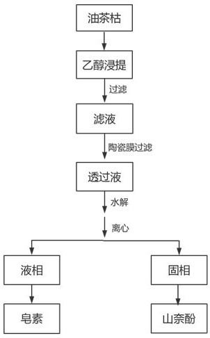 A method for extracting saponin from camellia oleifera and co-producing kaempferol