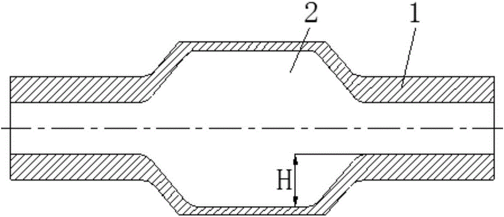 Machining method for bulged cavity part