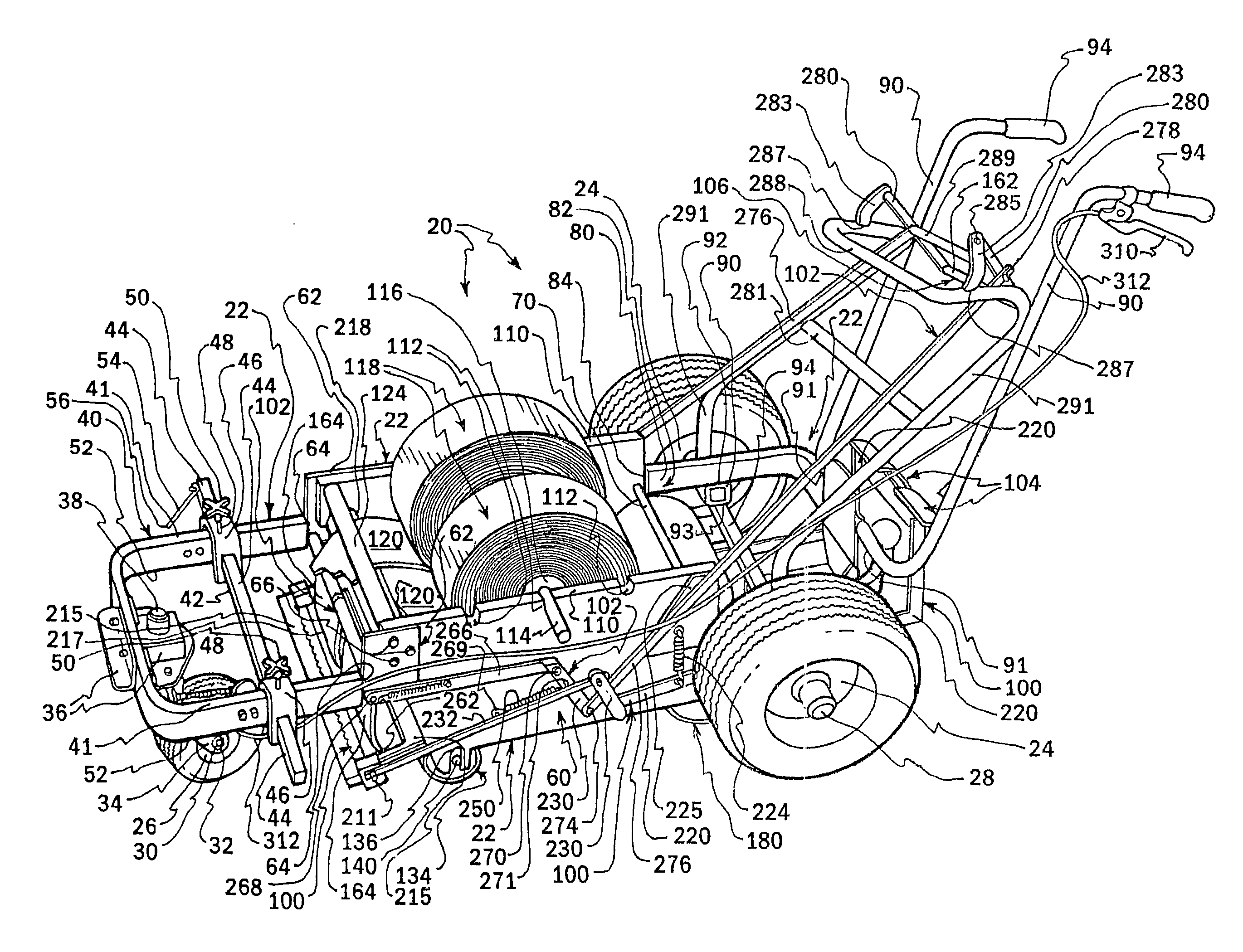 Multi-mode tape-applying striping machine and methods