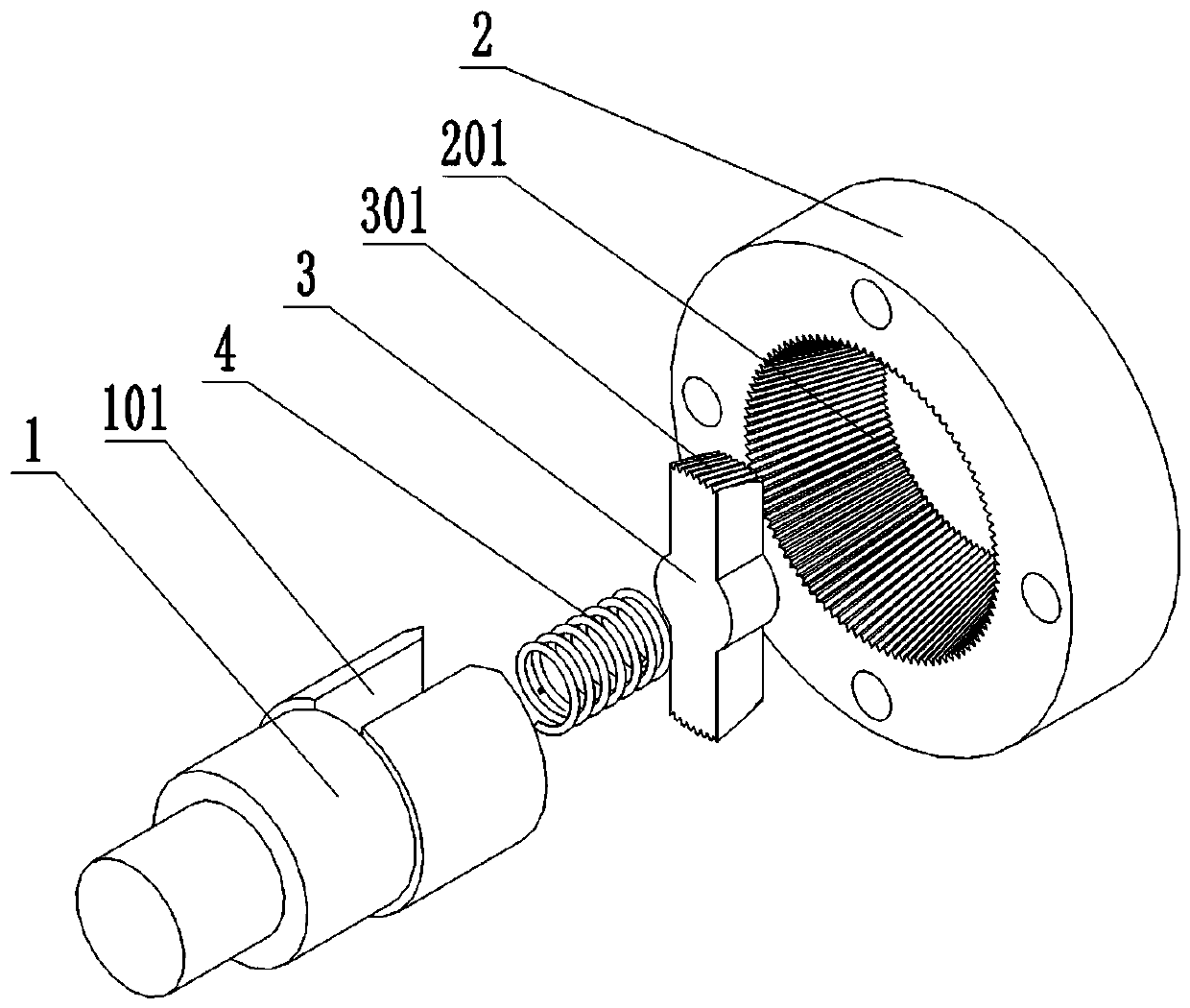 Separable locking transmission device