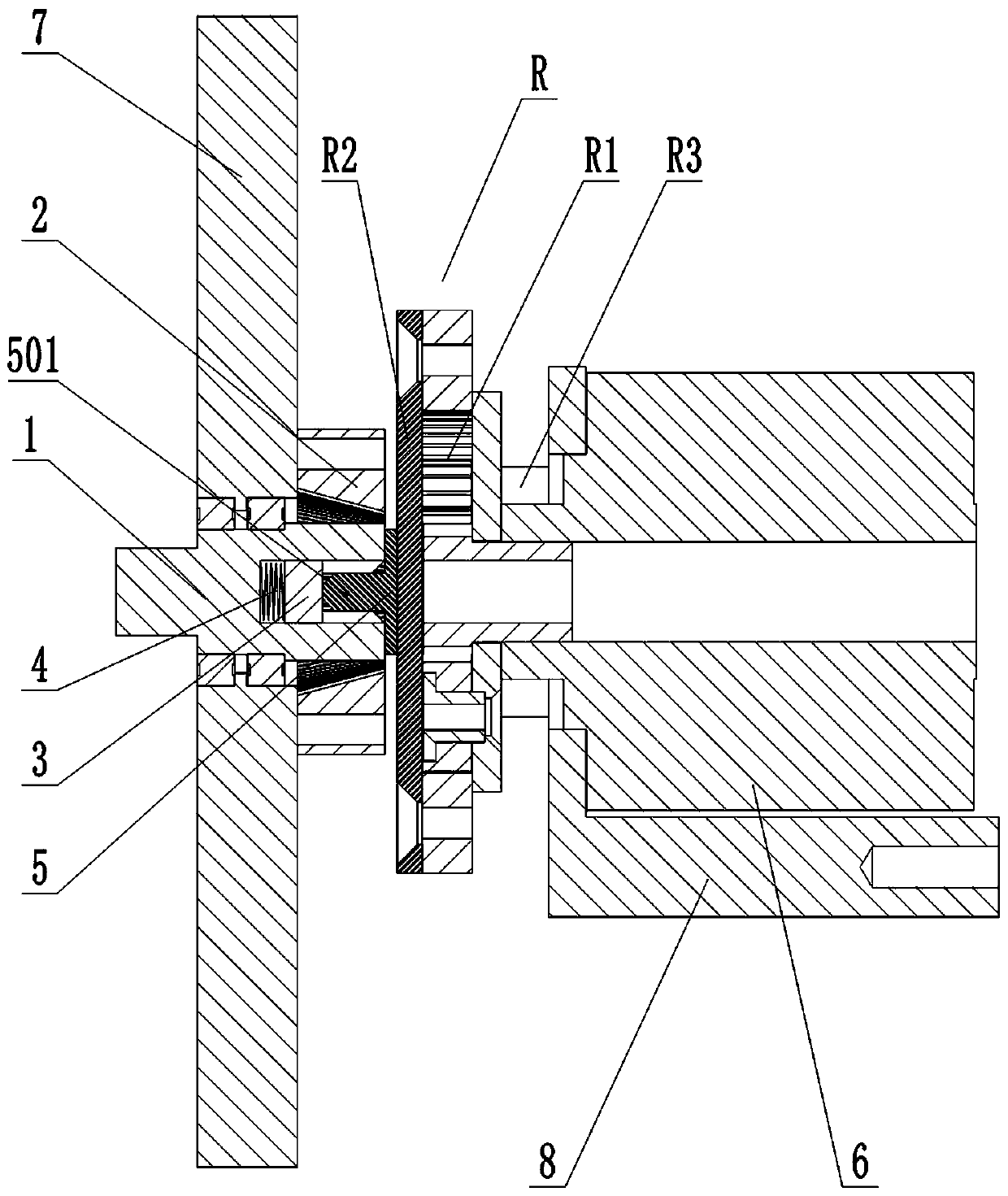 Separable locking transmission device