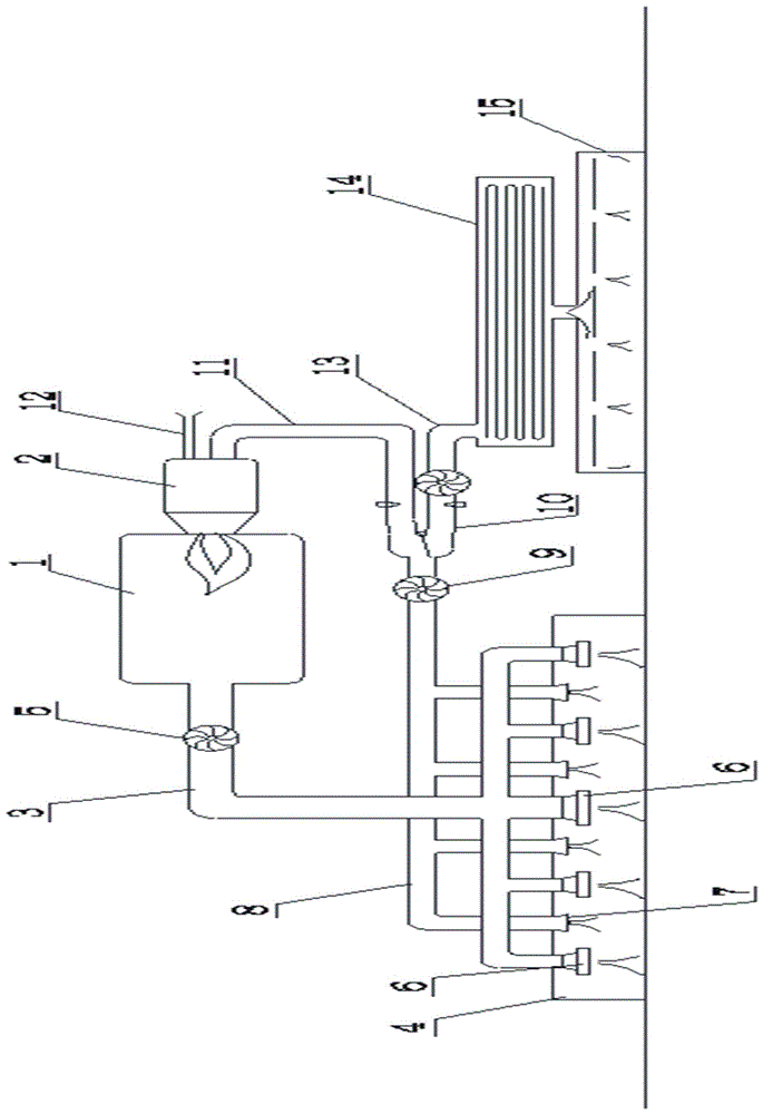 Waste gas centralized processing device used for hot in-place recycling machine