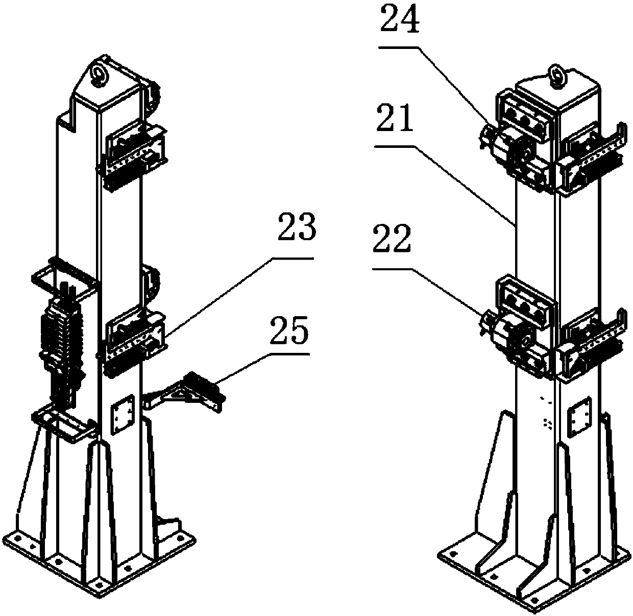 Steel structure system for precisely positioning side wall total assembly frames