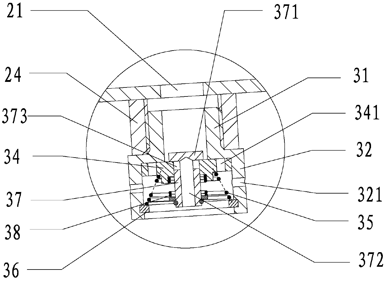 Spring braking device with breathing structure