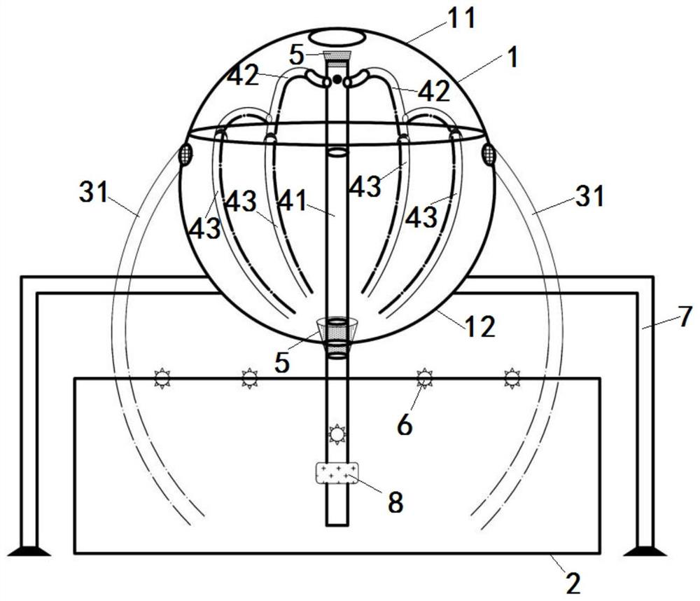 Zooplankter breeding circulating system with bionic ctenophore structure