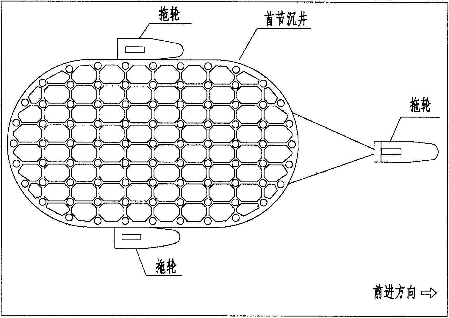 Bridge composite foundation consisting of open caisson and pile and construction method