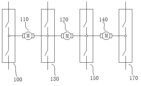 Multiple-motor control circuit with link arm bridge