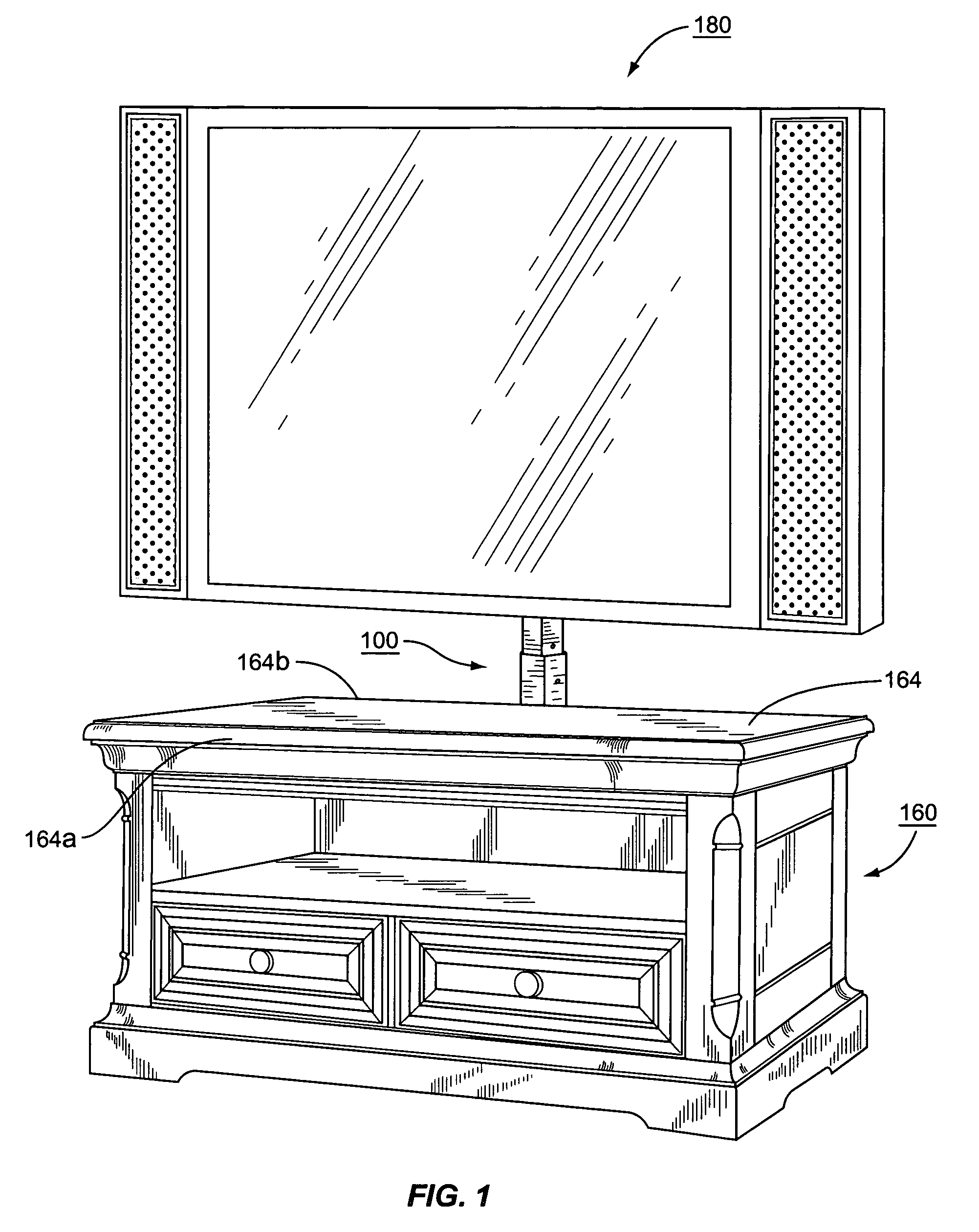 Flat screen television support system