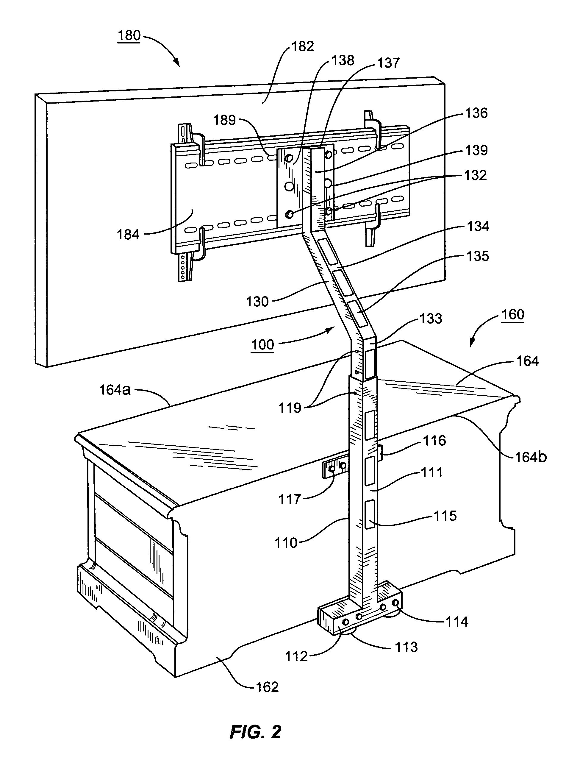 Flat screen television support system