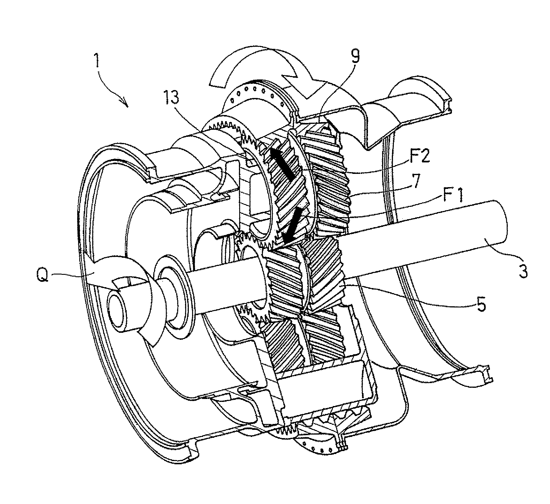 Planetary gear reduction system