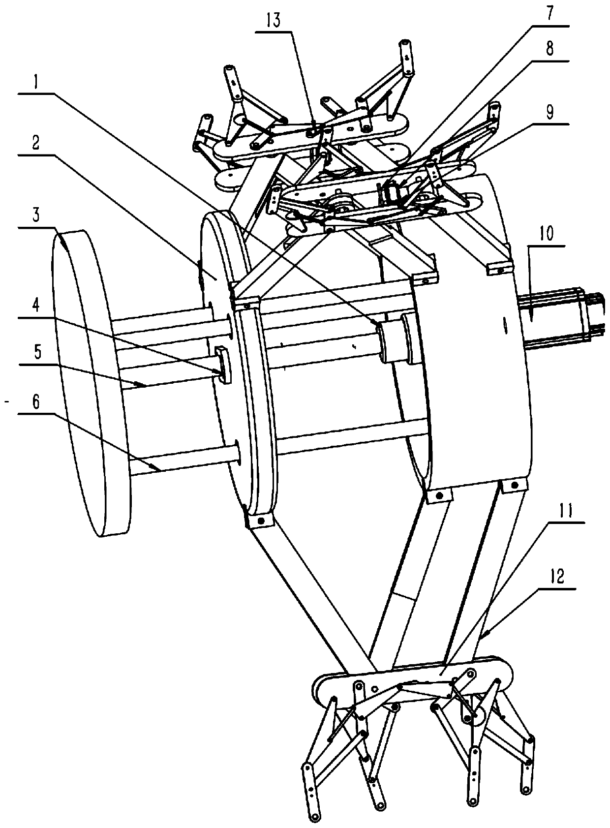 Multi-foot pipeline moving robot device