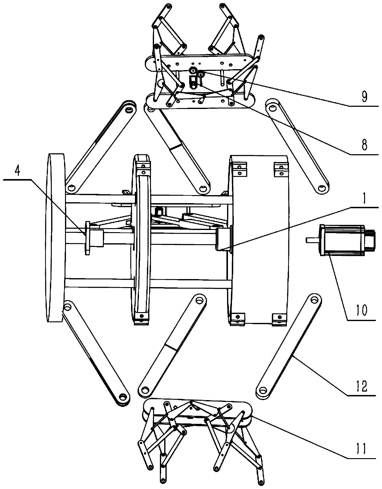 Multi-foot pipeline moving robot device