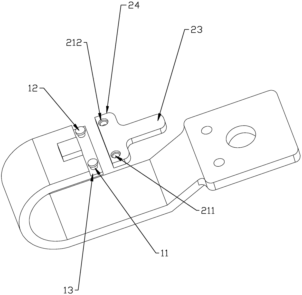 Static contact structure and fixed formation process for same and arc striking angle