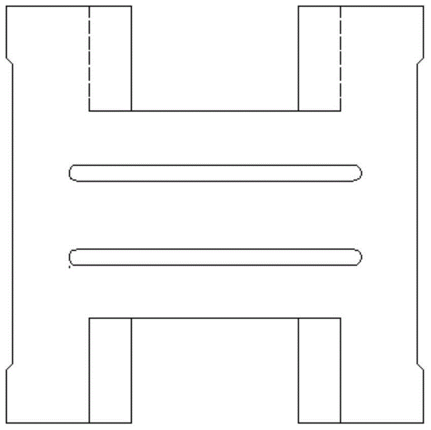 A semi-vertical interlocking slope protection block with I-shaped openings