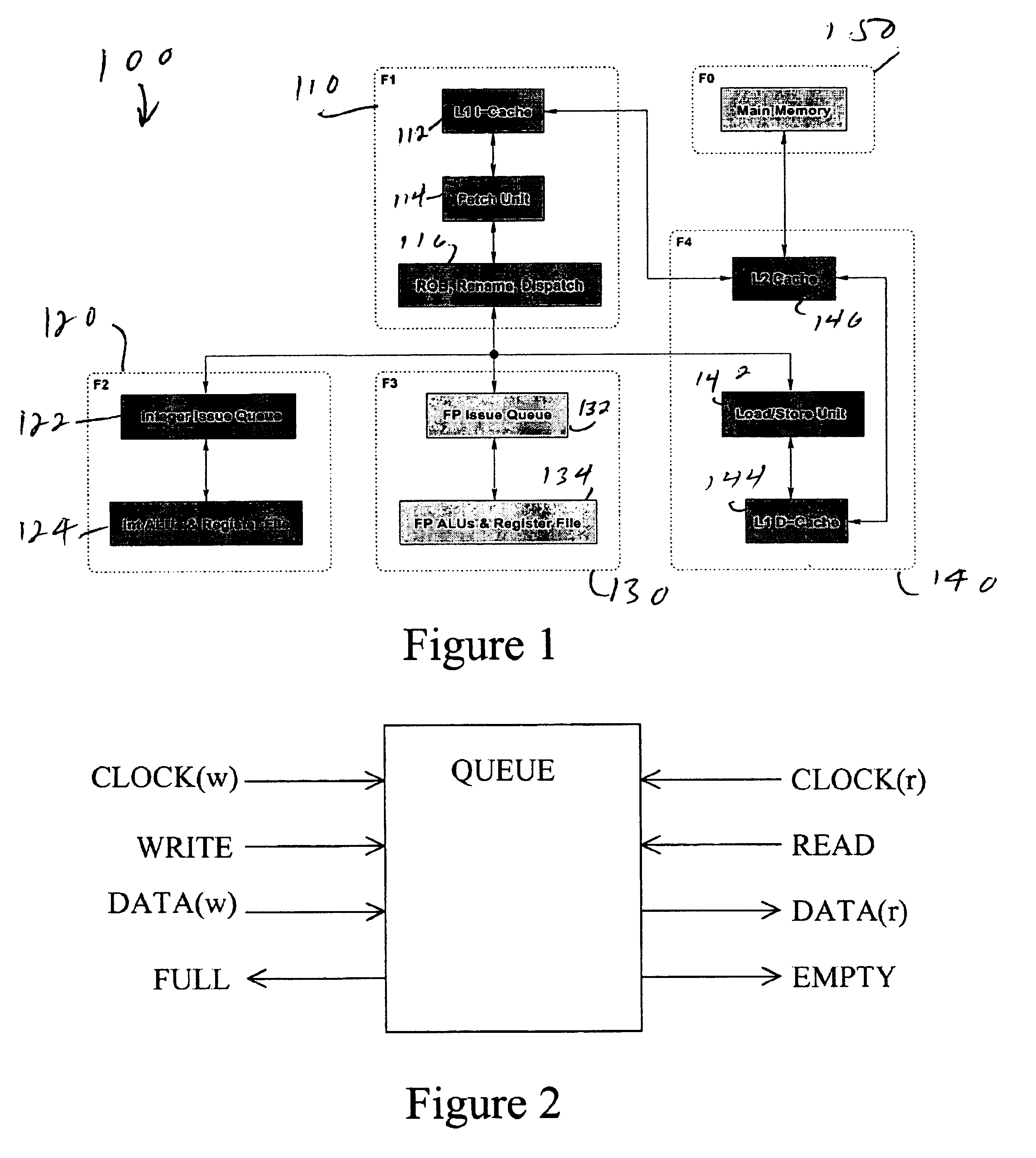 Multiple clock domain microprocessor