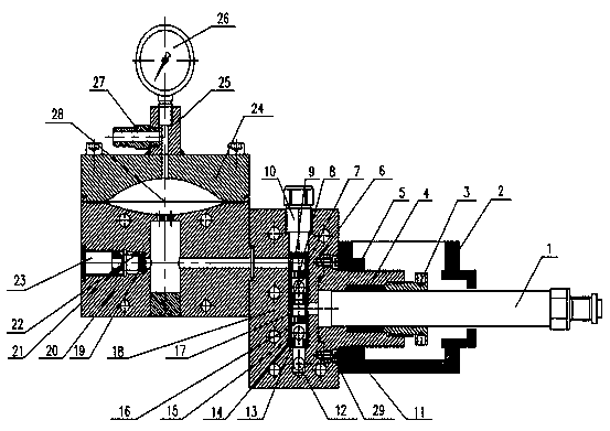 Plunger metering pump with buffering device and back pressure device