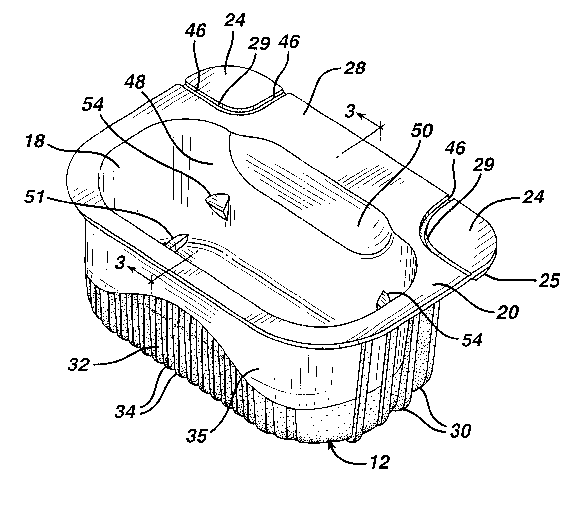 Container for shaving cartridge or other stored item