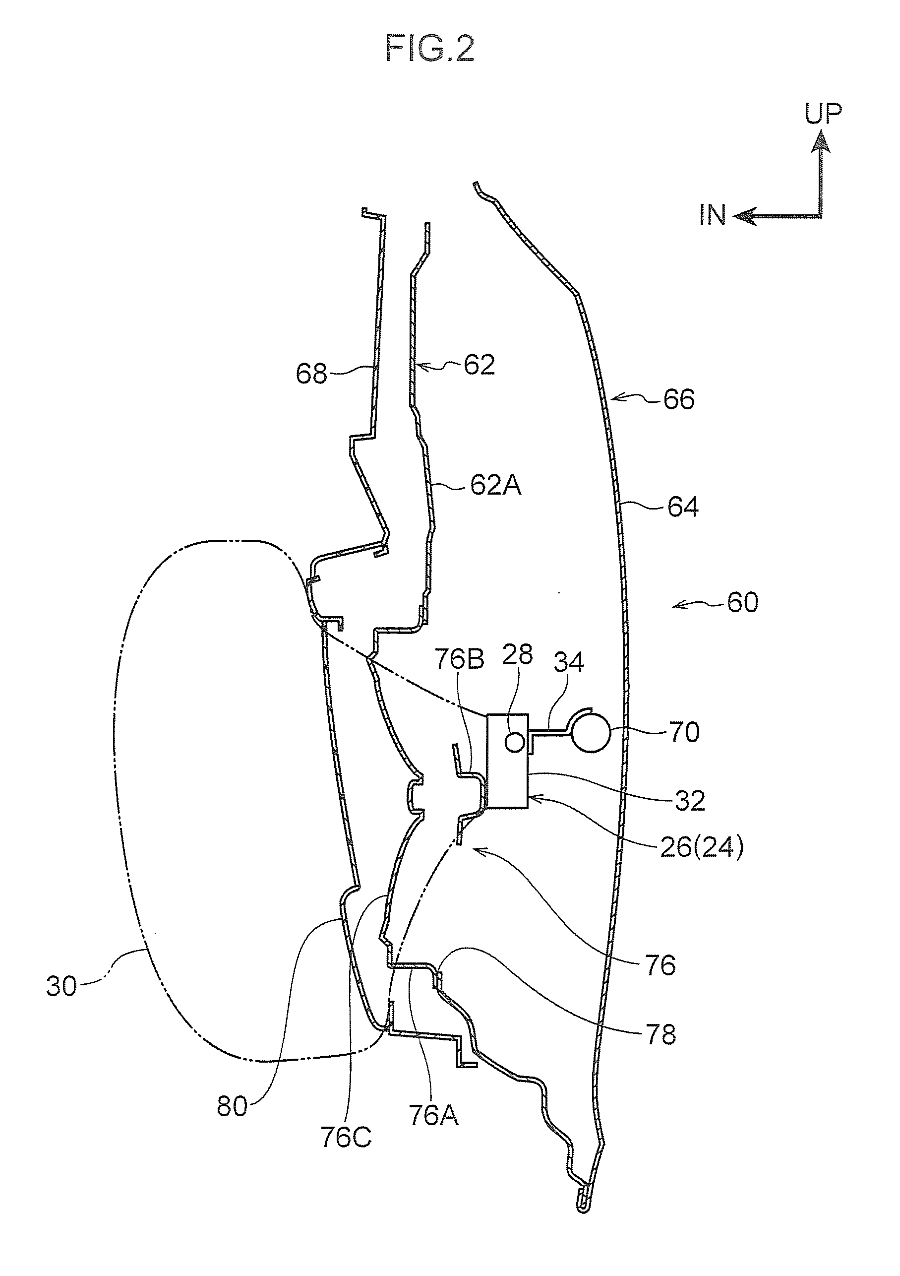 Knee side face restraint airbag device