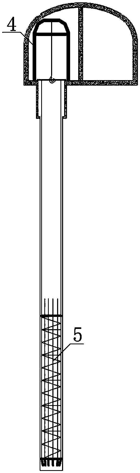 One-time forming construction method for inserting steel pipe column into cast-in-situ bored pile in pilot tunnel