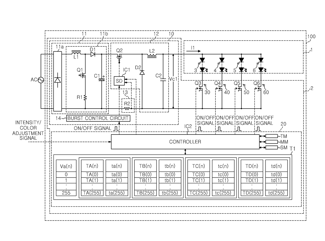 Lighting device and illumination apparatus using same