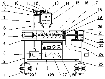 Feed particle-producing machine used for agricultural machinery