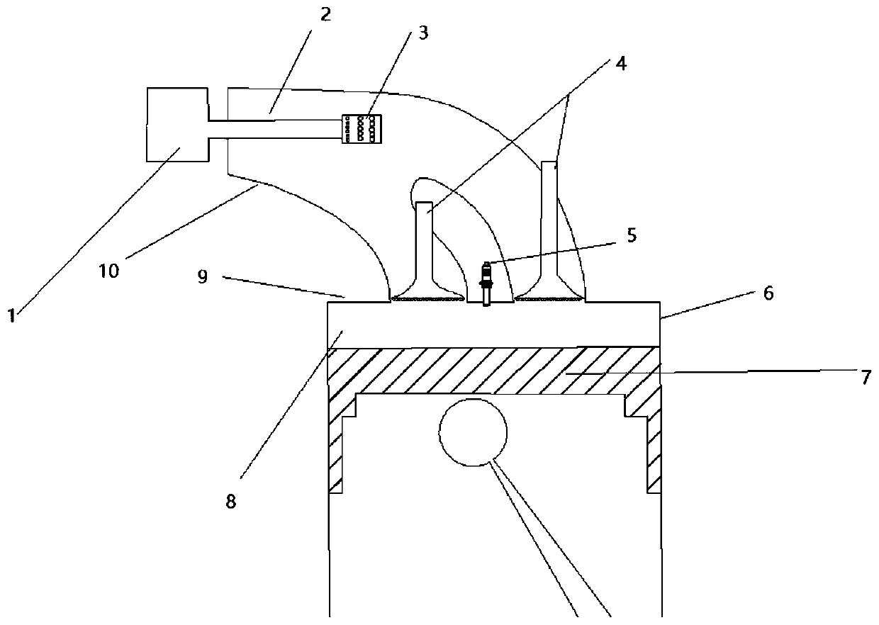 Reinforced flow guide type large-flow injection device of gaseous fuel engine