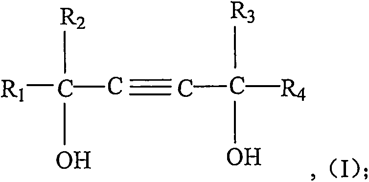 Synthetic method of acetylene glycol polyoxyethylene ether