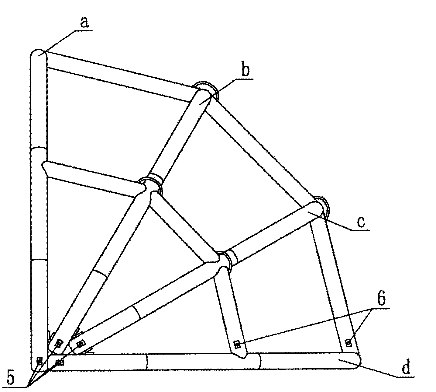 Folding air rib structure of inflatable tent