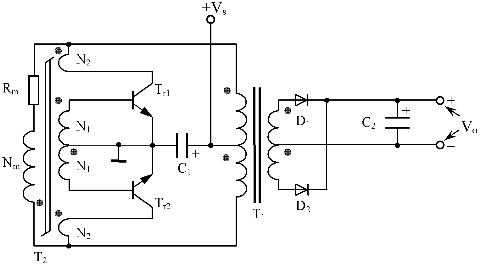 A self-excited push-pull converter