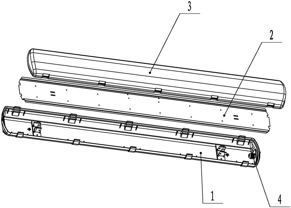 Waterproof structure of power line outlet of ceiling lamp