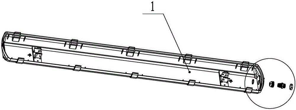 Waterproof structure of power line outlet of ceiling lamp