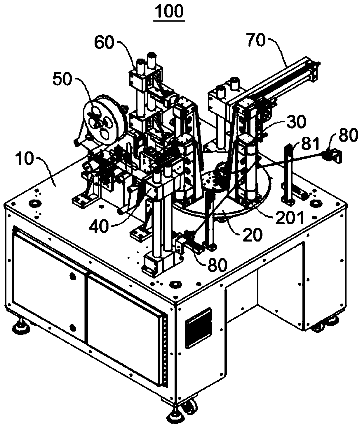 Rotary table type automatic pasting equipment