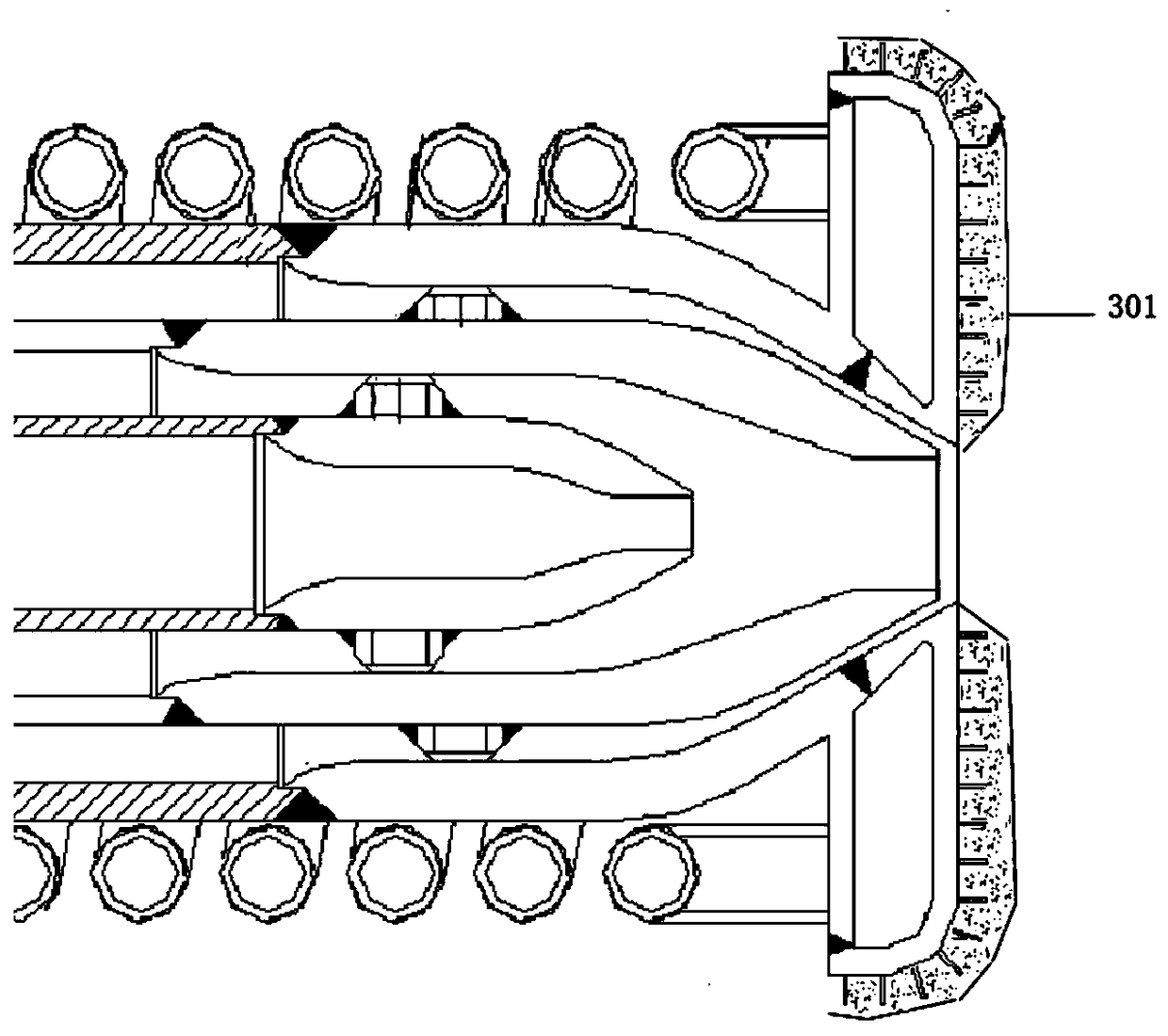 A protection mechanism for process burners of entrained bed coal gasifiers