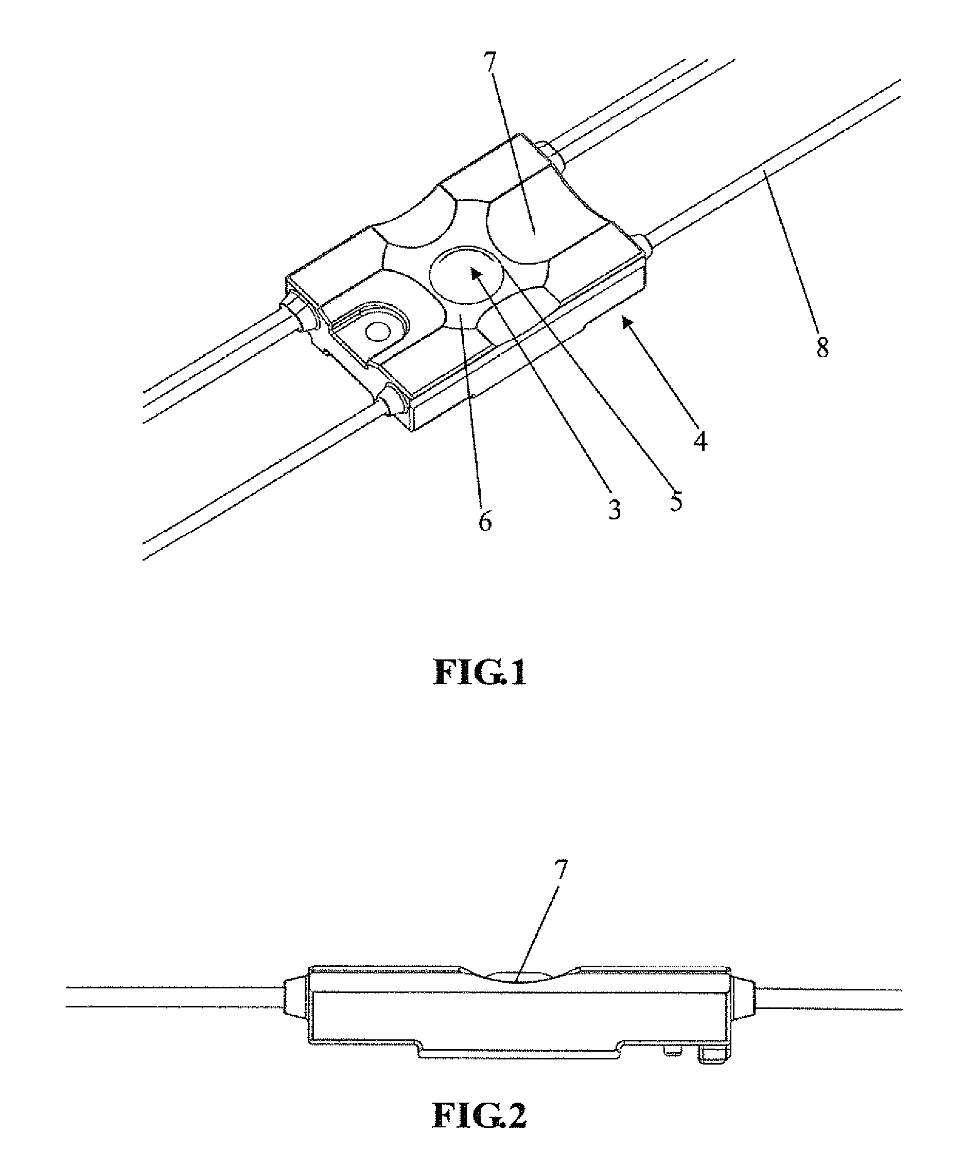 Light emitting module and backlight lighting lamp chain comprising the same