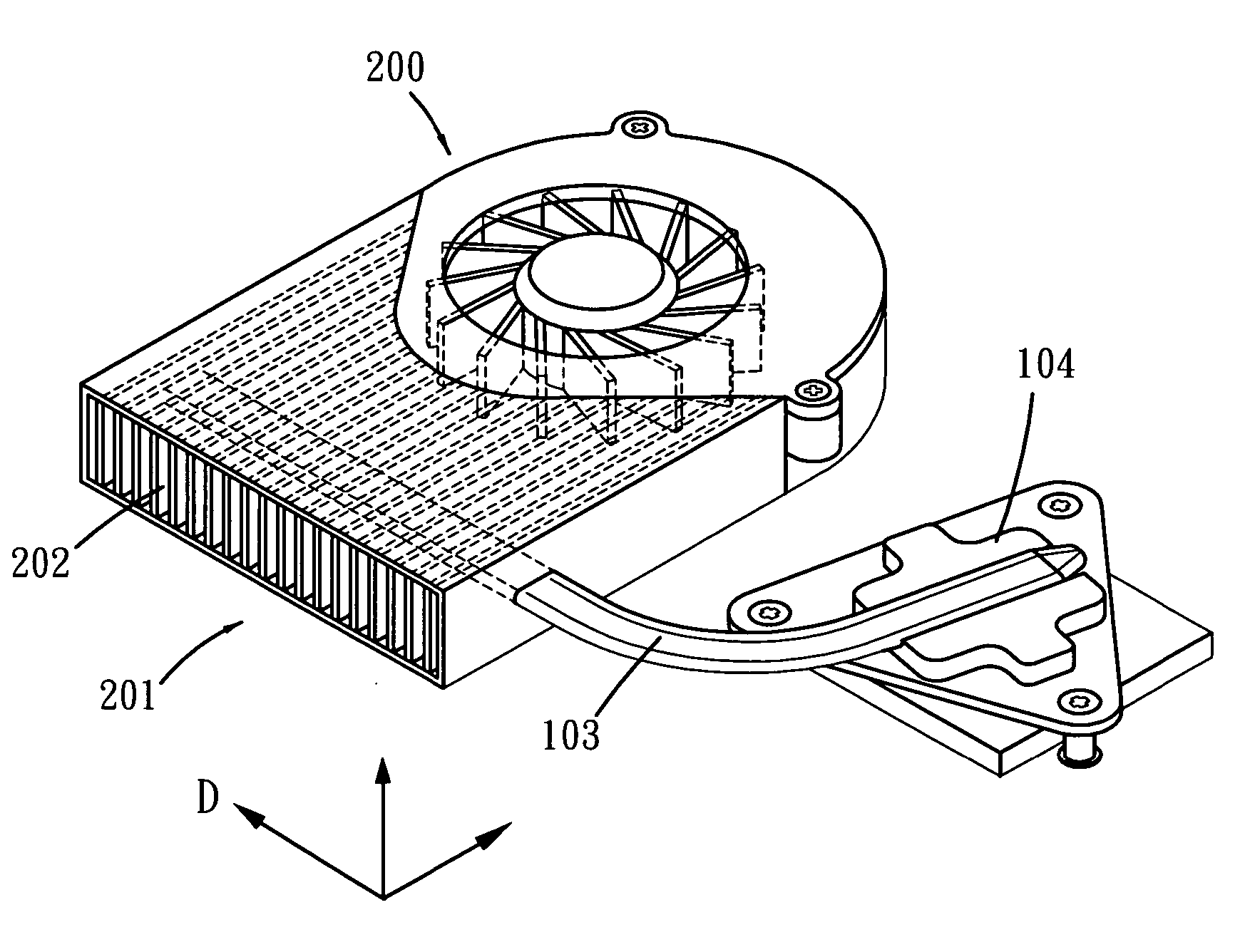 Heatsink thermal module with noise improvement