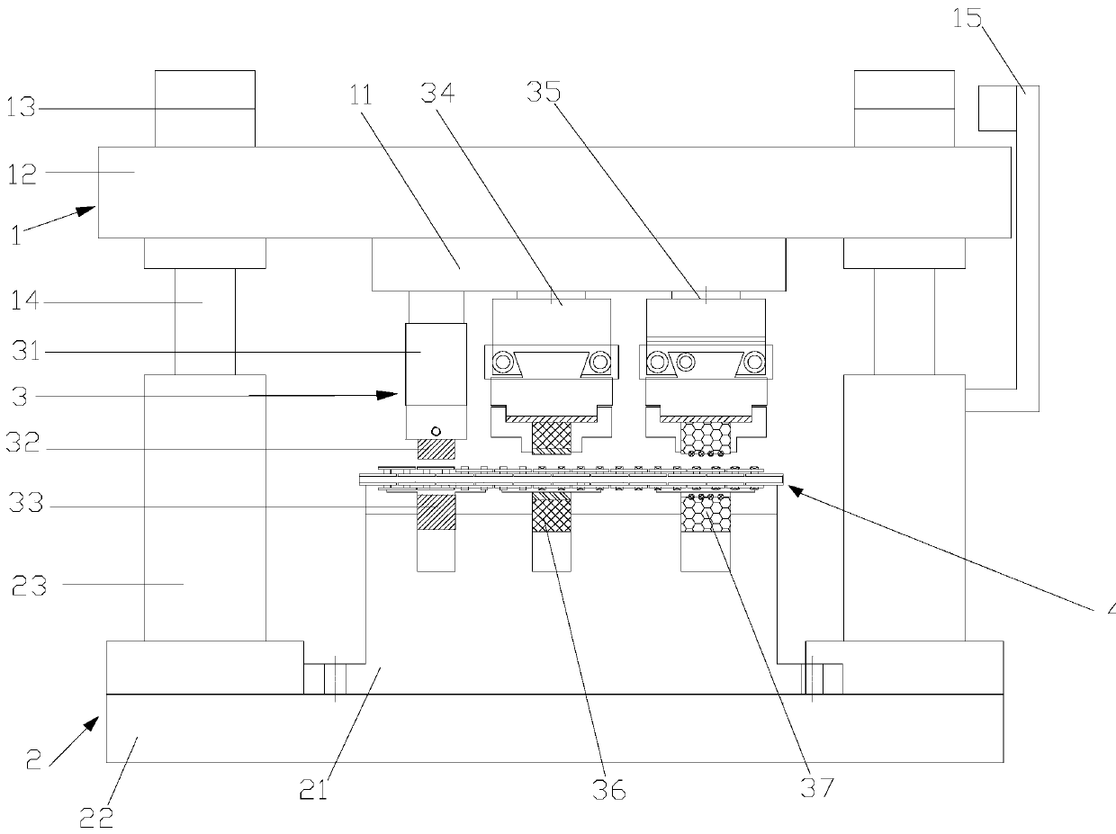 A multi-station jump riveting mechanism, jump riveting machine and chain assembly and processing line