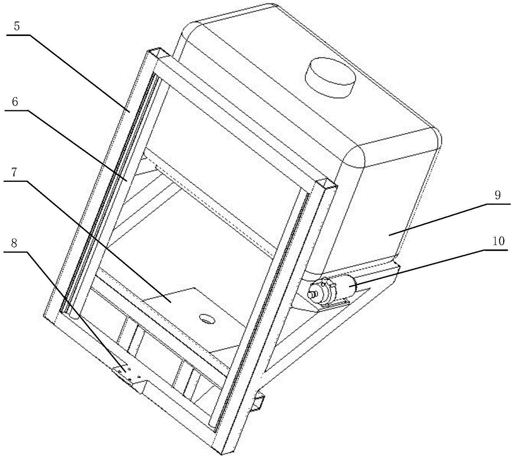 A mechanical device of a farmland target spraying machine