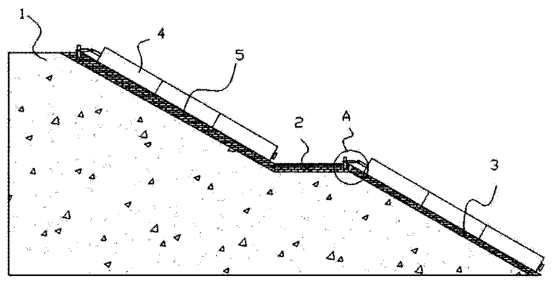 Mold bag concrete slope protection structure for slope protection project