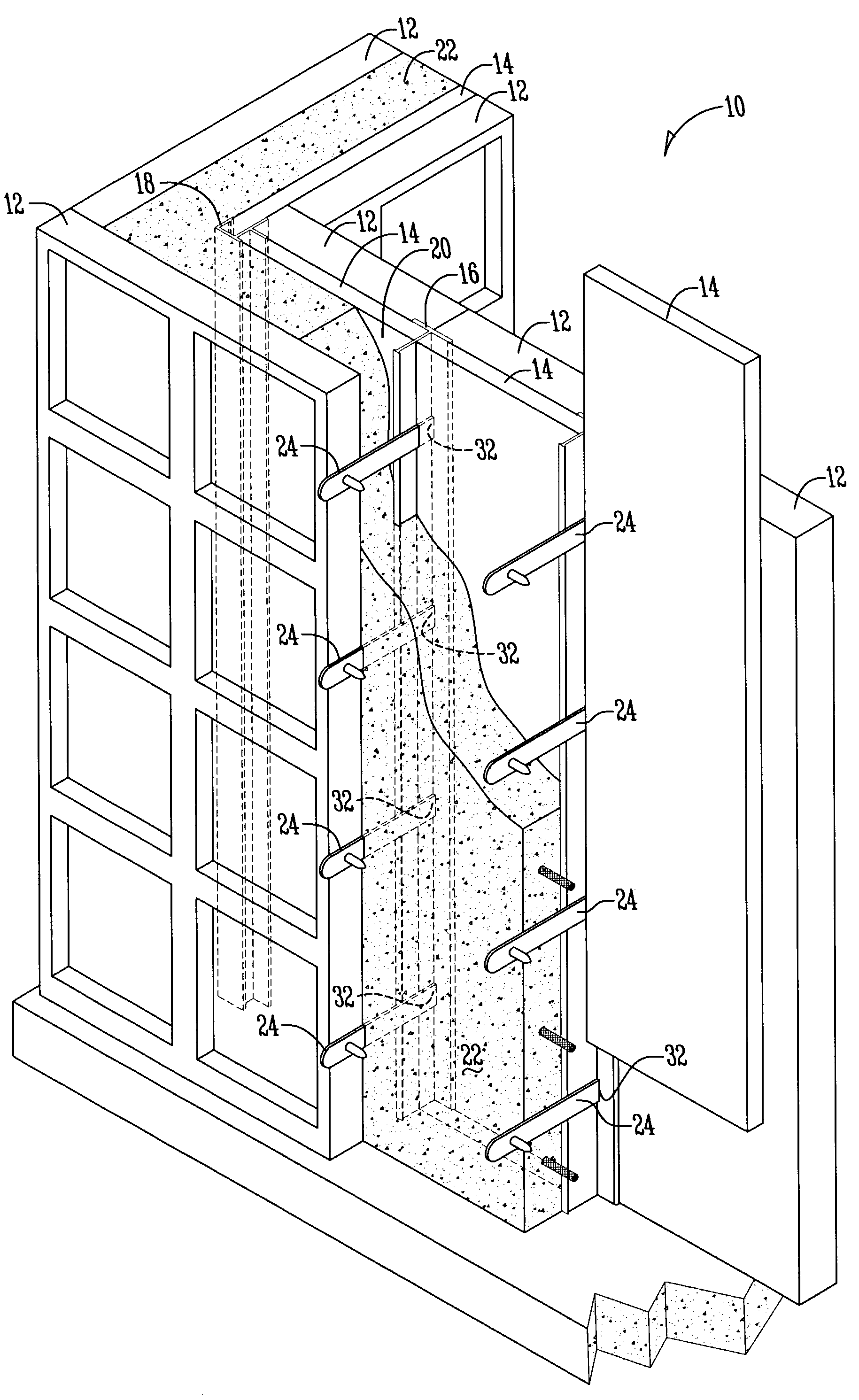 Insulated concrete wall system and method of making same