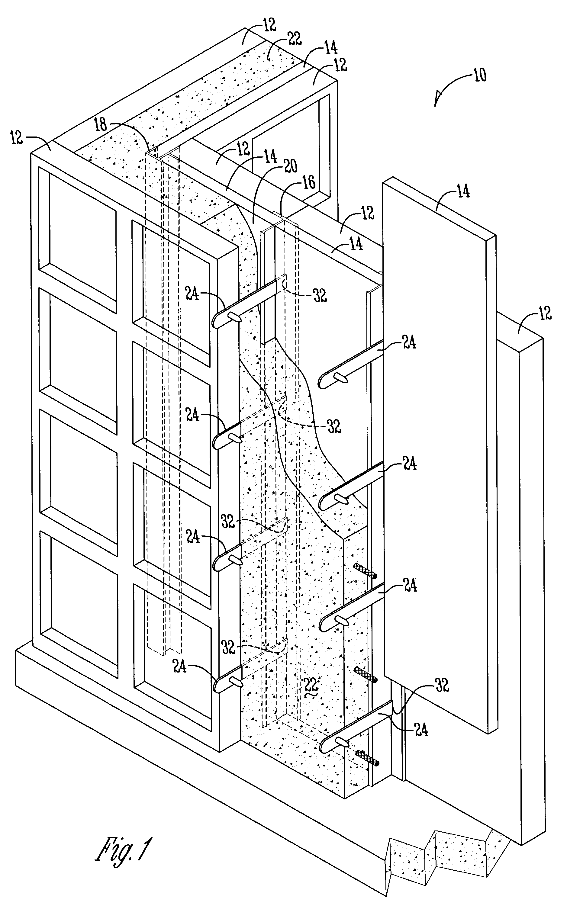 Insulated concrete wall system and method of making same