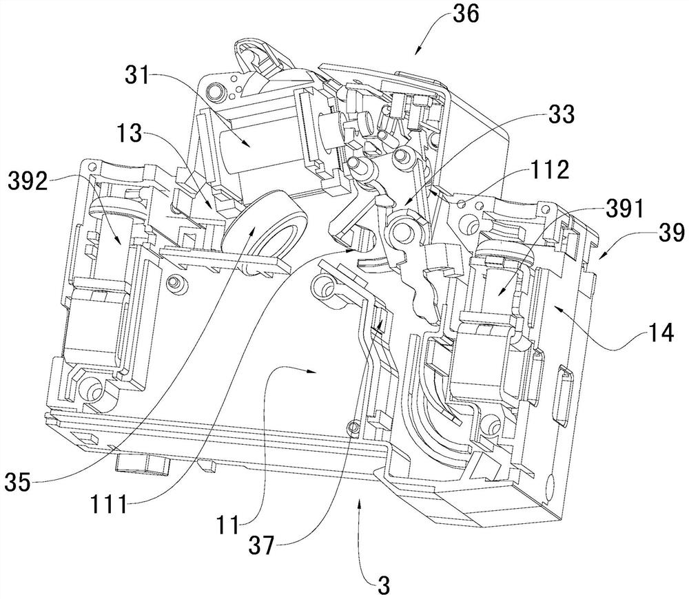 Leakage protection system of switching device and circuit breaker