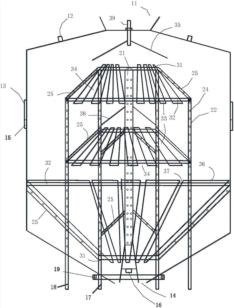 Vertical drying and screening tower