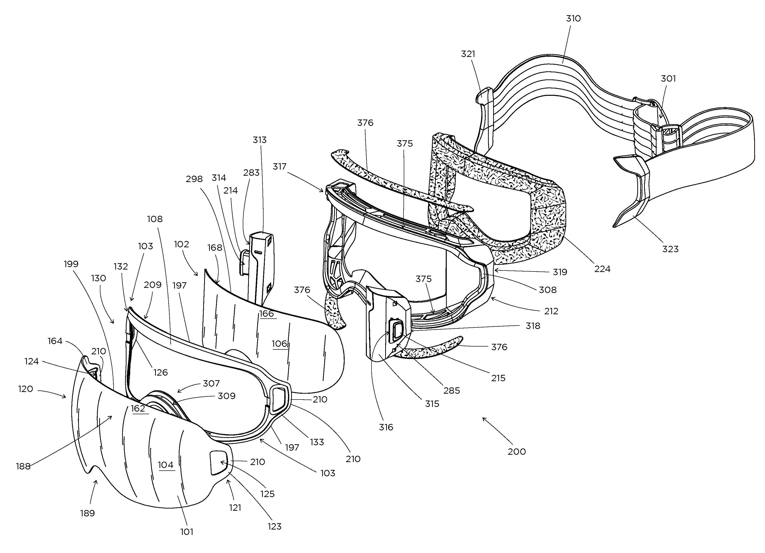 Multi-pane, multi-geometry goggle eye-shield