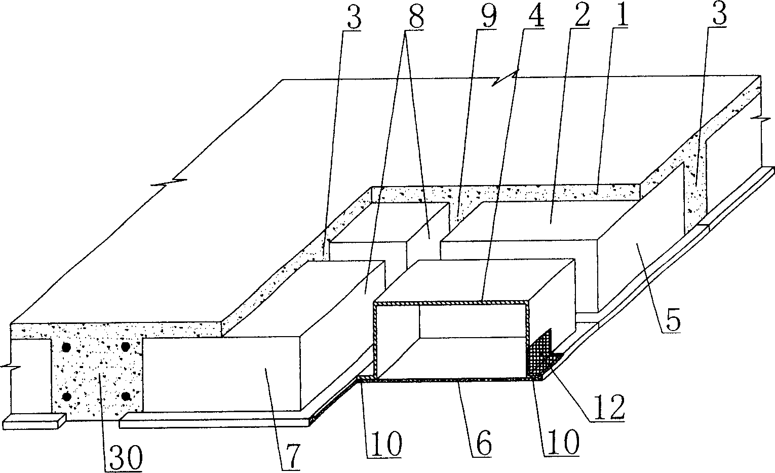 In-situ cast hollow concrete slab