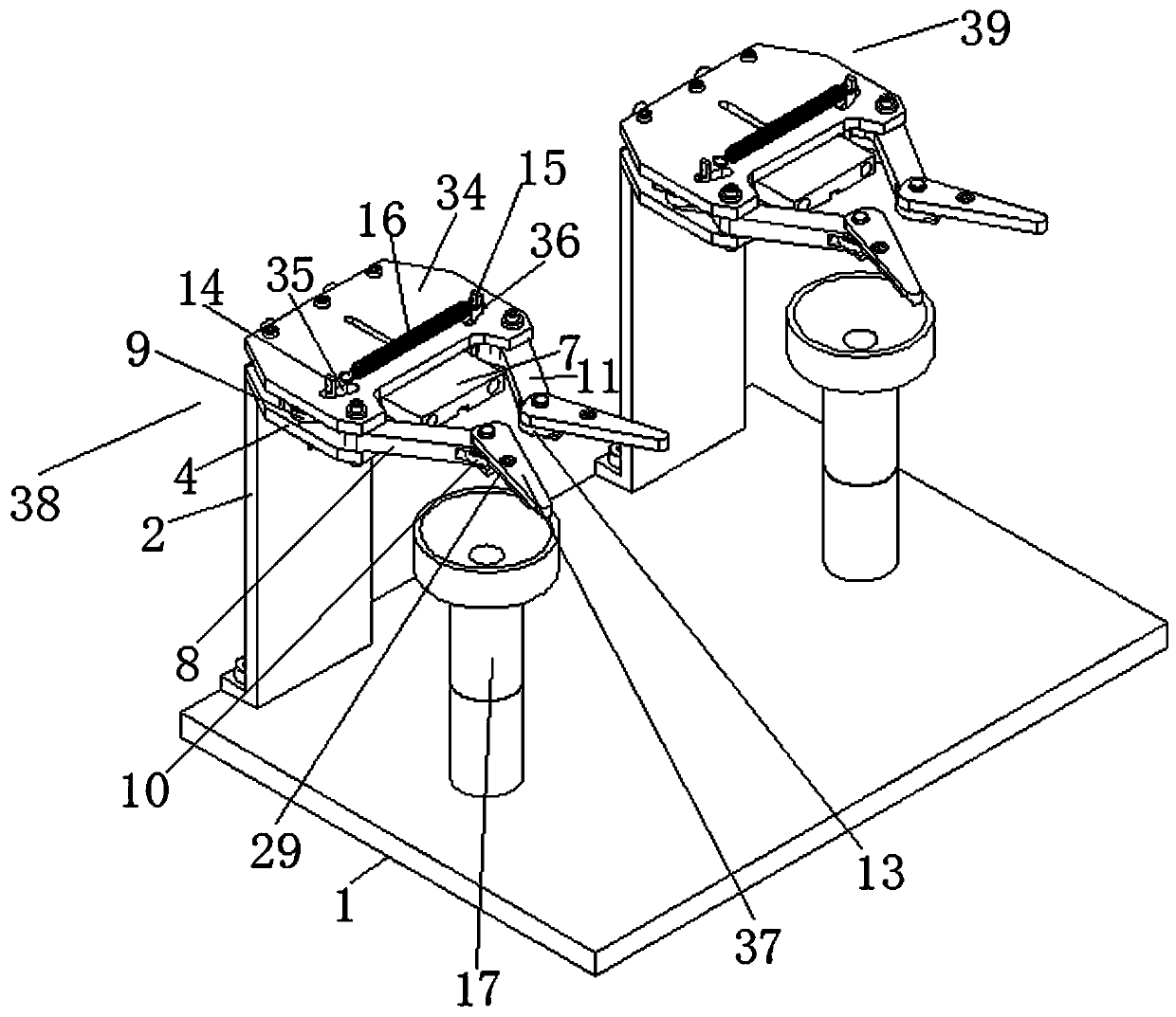 Oil cylinder clamping device for oil filling of shock absorber