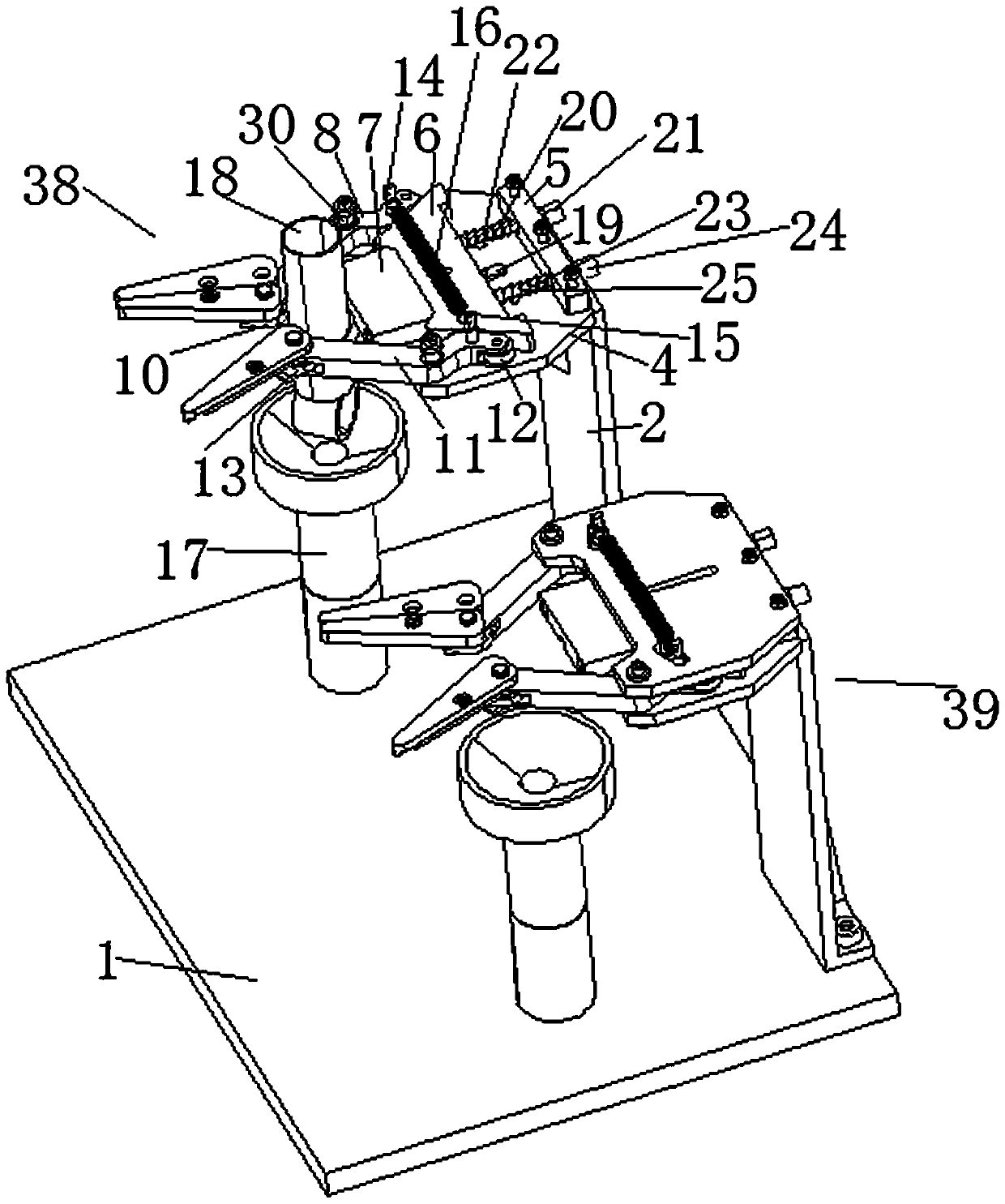 Oil cylinder clamping device for oil filling of shock absorber