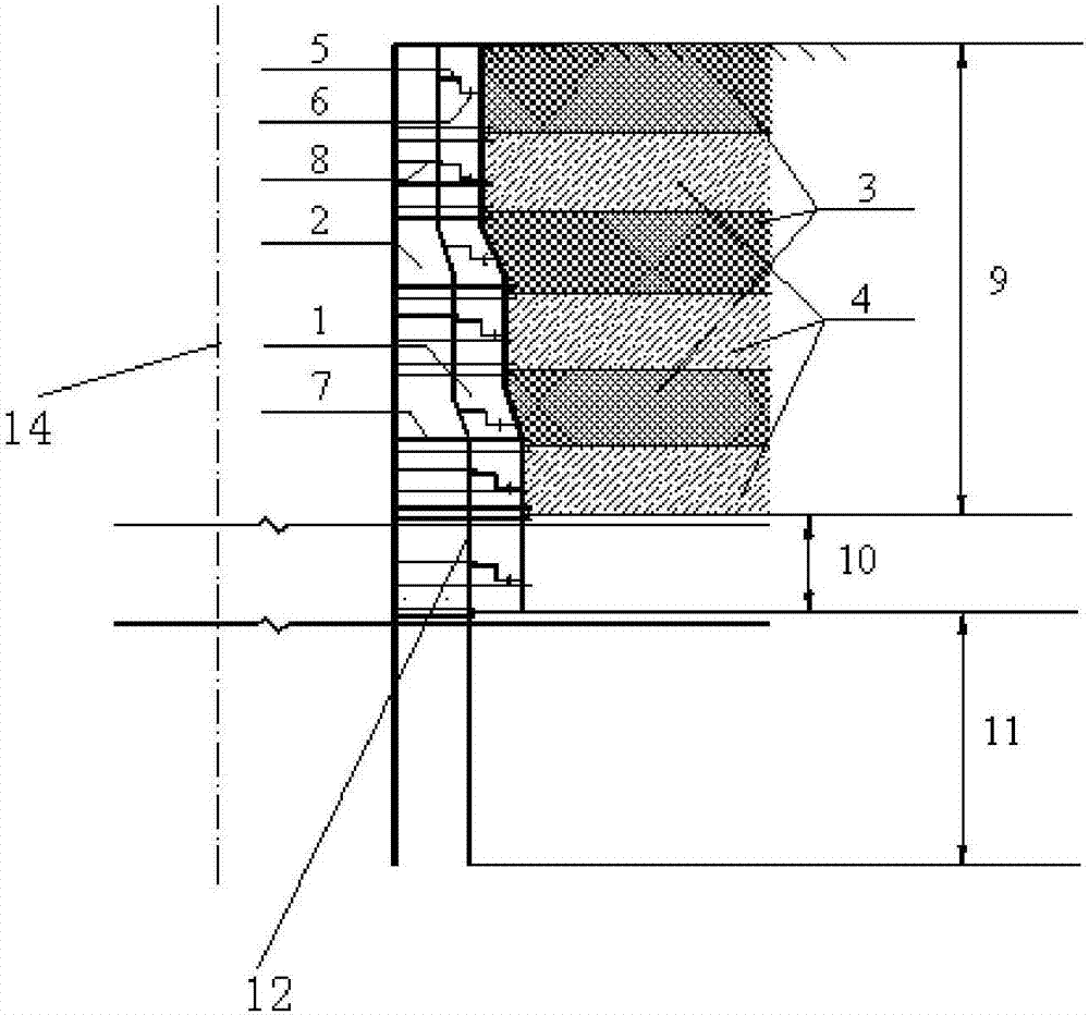 Novel anti-seepage coal mine shaft and preparation method thereof