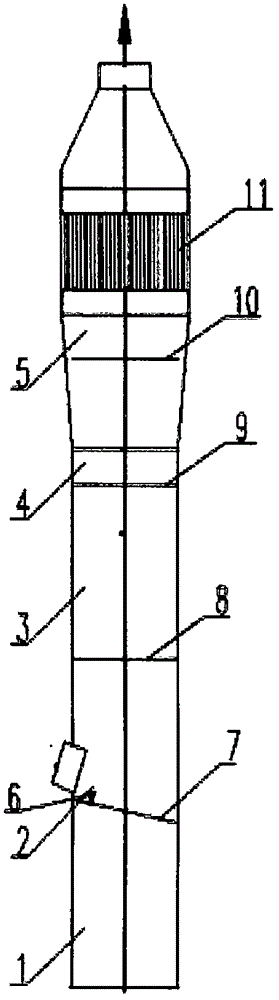 Single-tower six-section stepped purification desulfurization dust-removal and ultralow-emission integrated device