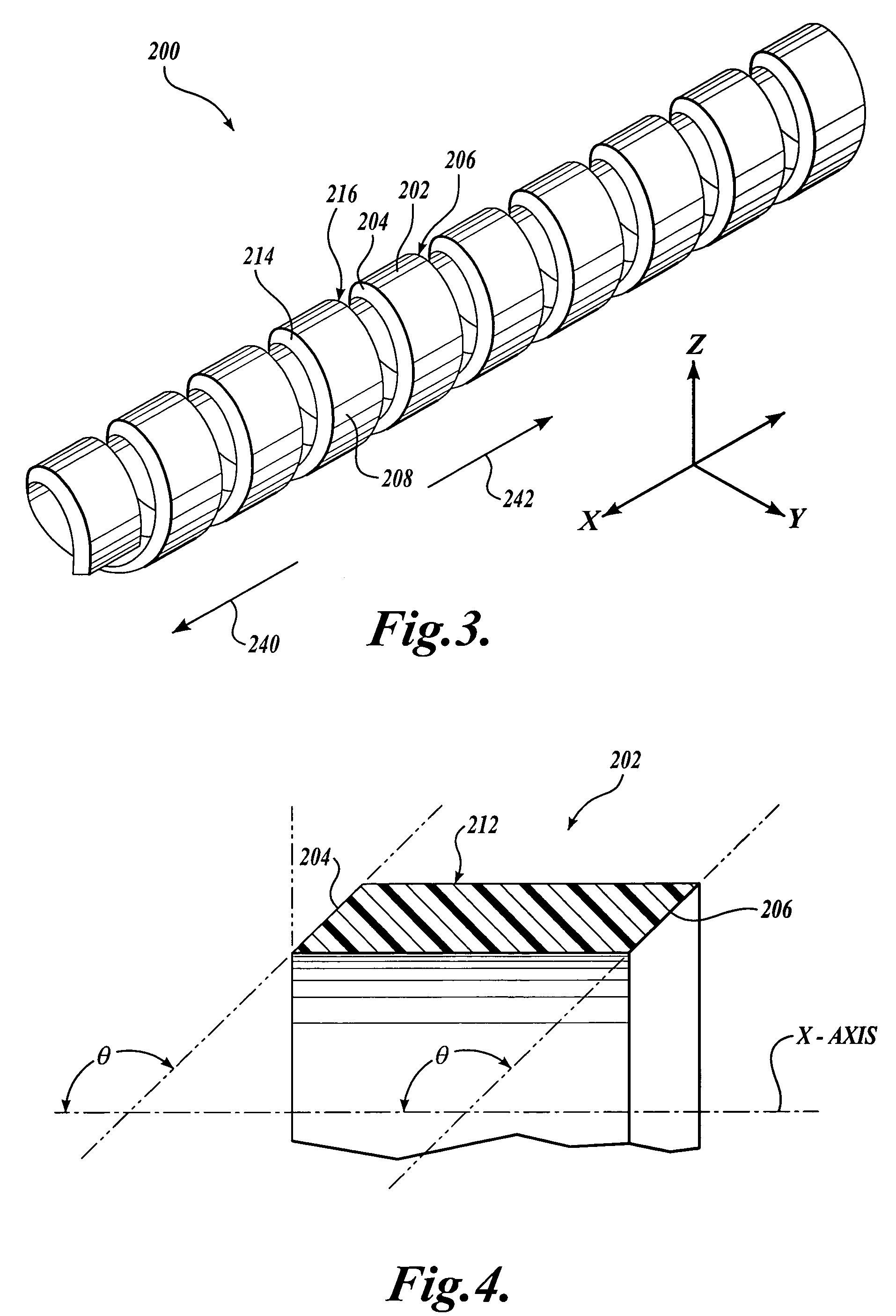 Flexible device shaft with angled spiral wrap